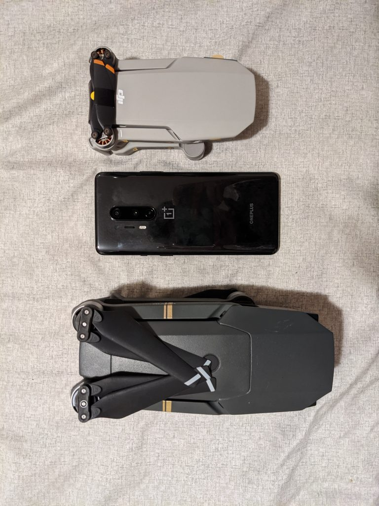I mean just look at how small this thing is. vs Mavic Pro 1 and Oneplus 8 Pro